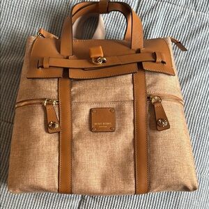 Henri Bendel Camel Jet Setter Large Backpack - never used